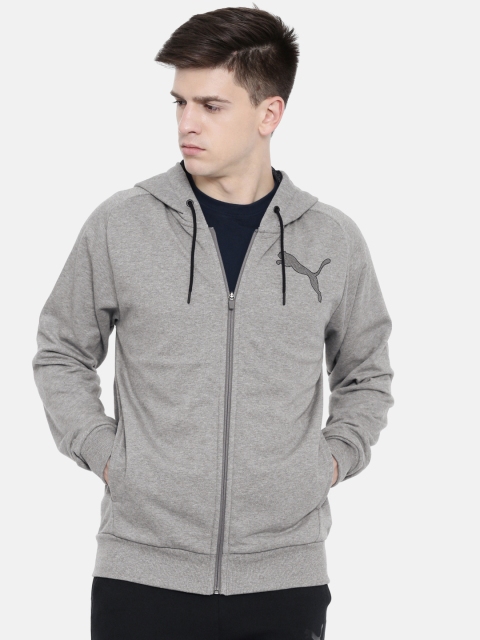 

Puma Men Grey Melange Solid P48 Modern Sports Hd dryCELL Hooded Sweatshirt