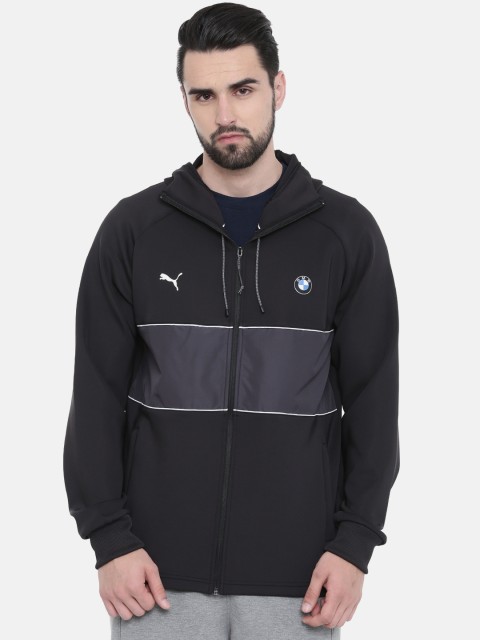 

PUMA Motorsport Men Black & Charcoal Grey Colourblocked BMW MMS Life Sweat Sporty Jacket
