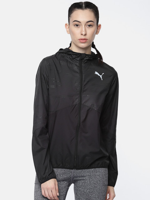 

Puma Women Black Solid Ignite Wind Hooded windCELL Sporty Jacket