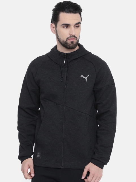 

Puma Men Black Solid BND Tech Second Layer Hooded Sweatshirt