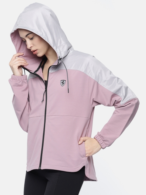 

Puma Women Mauve Solid Ferrari Hooded Sporty Jacket