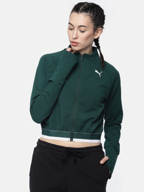 

Puma Women Green Regular Fit Solid Soft Sports DryCELL Cropped Sporty Jacket