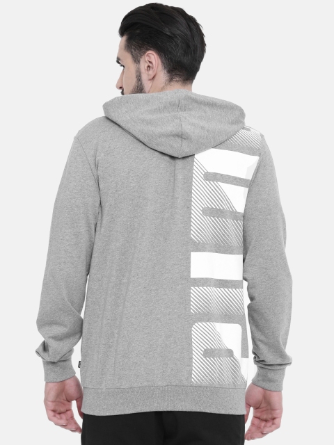 

Puma Men Grey Melange Summer FZ Solid Hooded Sweatshirt