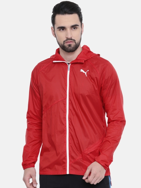 

Puma Men Red Self Design Lightweight Sporty Jacket