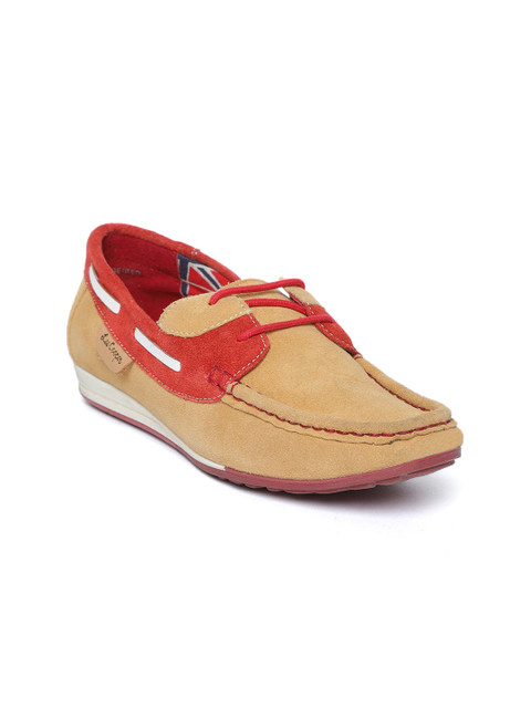 

Lee Cooper Women Beige & Red Colourblocked Boat Shoes