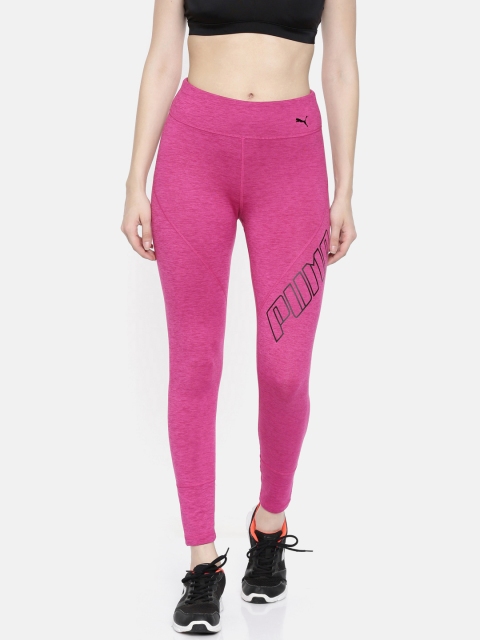 

Puma Women Pink Printed Yogini Logo 7 8 Tight DryCell Tights