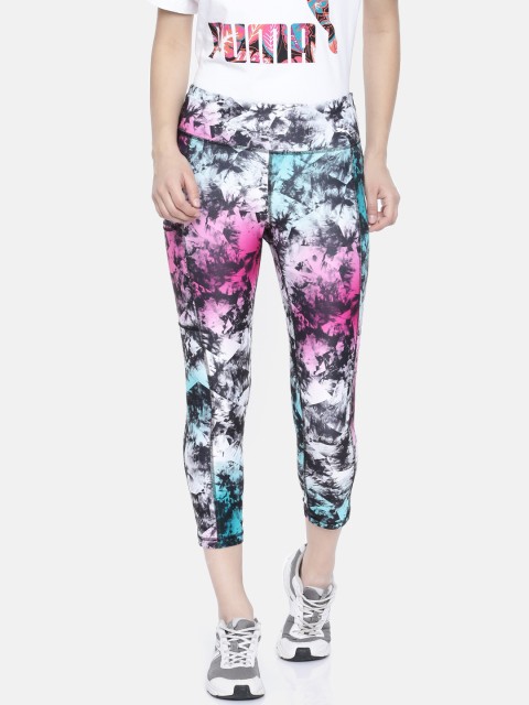

Puma Women Multi-Coloured Tight Fit Printed Stand Out DRYCELL 3/4th Tights