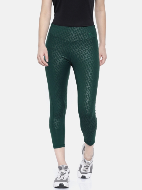 

Puma Women Green Printed Bold Graphic Three-Fourth DRY-CELL Tights
