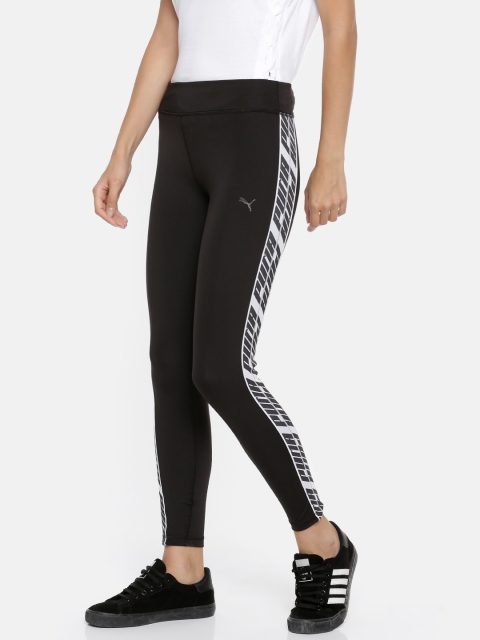 

Puma Women Black Tight Fit Feel it 7 8 Solid dryCell Tights