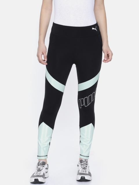 

Puma Women Black & Light Blue Tight Fit Colourblocked Elite Speed DRYCELL Tights