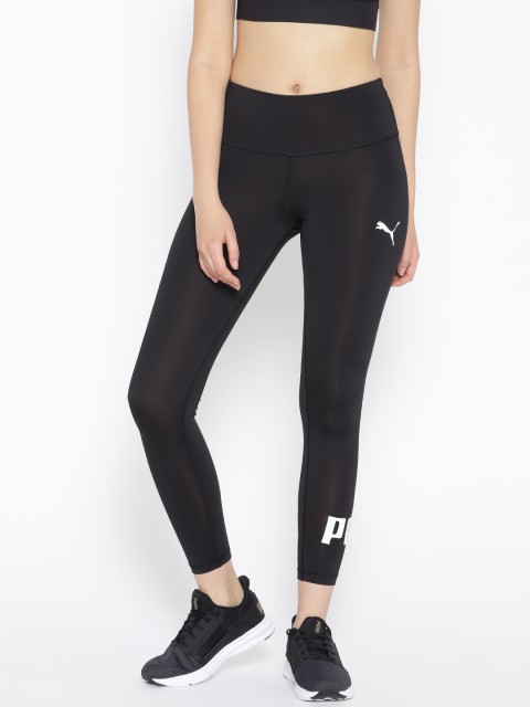 

Puma Women Black Solid Active Logo Tights