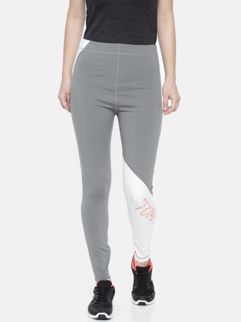 

Puma Women Grey & Off-White Colourblocked Sweet 7 8 DRY-CELL Tights