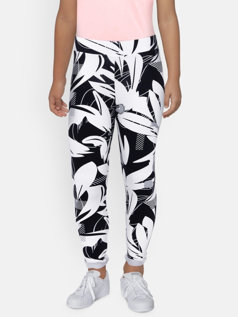 

Puma Girls Black & White Printed Alpha AOP Tights