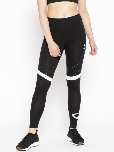 

Puma Women Black 90s Retro Printed Tights