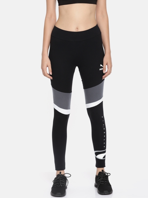 

Puma Women Black Solid 90s Retro Leggings Wmns Tights