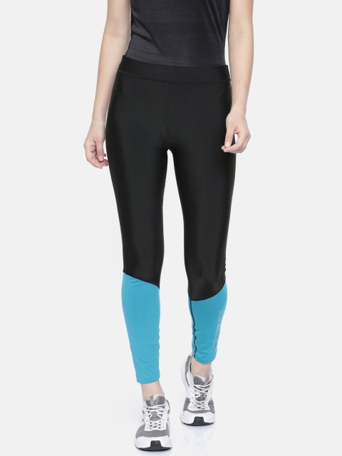 

Puma Women Black & Blue Colourblocked Aire 7 8 DRY-CELL Tights