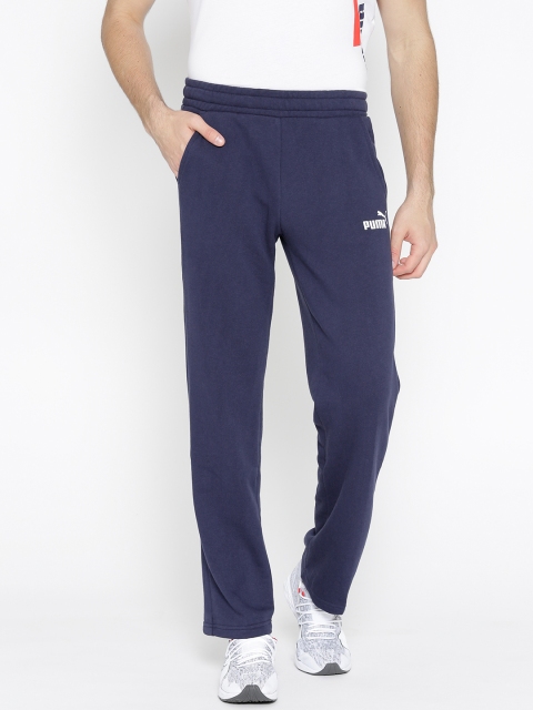 

Puma Men Navy Blue Solid ESS Logo Track Pants