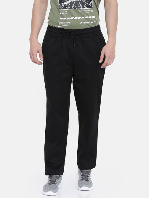 

Puma Men Black Regular Fit Solid Downtown Twill Track Pants