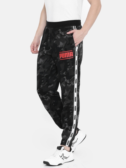 

Puma Men Black & Grey Camo AOP Printed Joggers