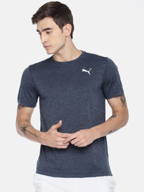 

Puma Men Navy Blue Solid Round Neck Ignite Heather DRYCELL Running T-shirt