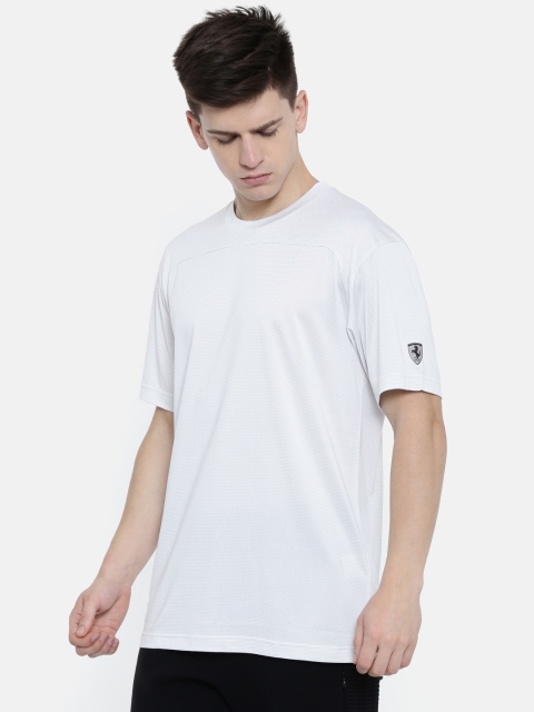 

PUMA Motorsport Men Ferrari SummerWhite Self Design Round Neck T-shirt, White