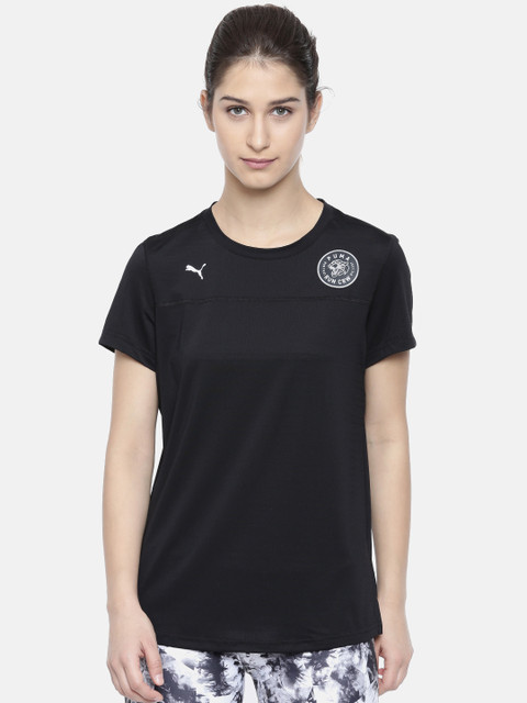 

Puma Women Black Round Neck P.R.C. SS Printed DRY-CELL T-shirt