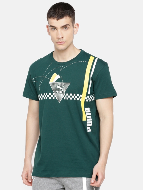 

Puma Men Green Relaxed Fit Printed XTG Graphic Retro T-Shirt