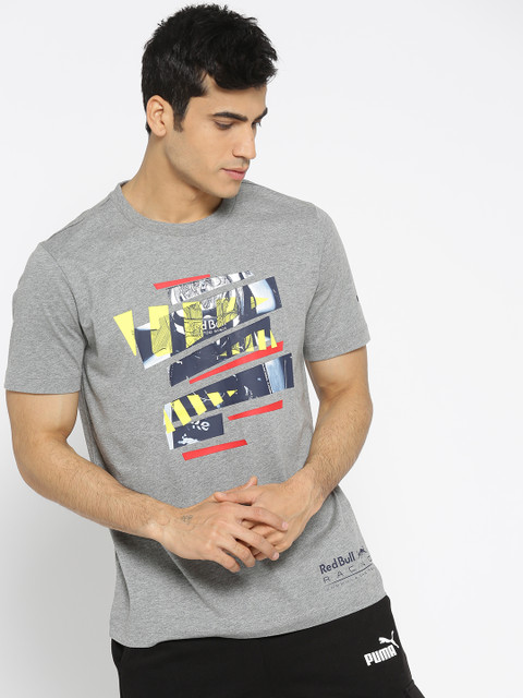 

PUMA Motorsport Men Grey Melange RBR Life Graphic Printed Round Neck T-shirt