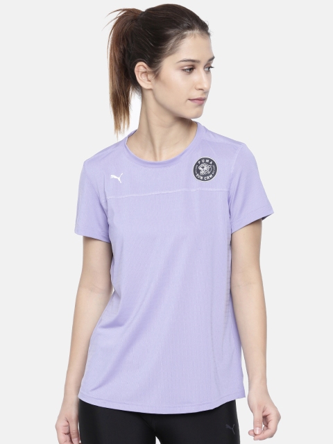 

Puma Women Lavender Round Neck P.R.C. SS Printed DRY-CELL T-shirt