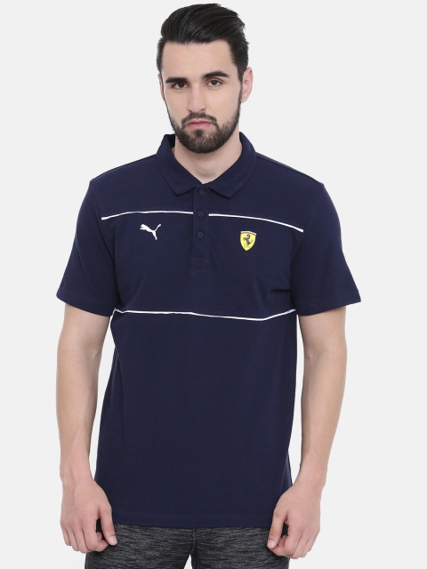 

PUMA Motorsport Men Navy Blue Solid SF Polo Collar T-shirt
