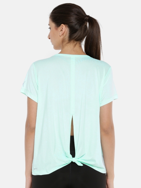 

Puma Women Sea Green Printed Ahead Slogan dryCELL Round Neck T-shirt