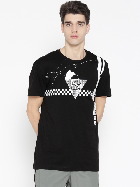 

Puma Men Black XTG Graphic Retro Pure Cotton T-shirt