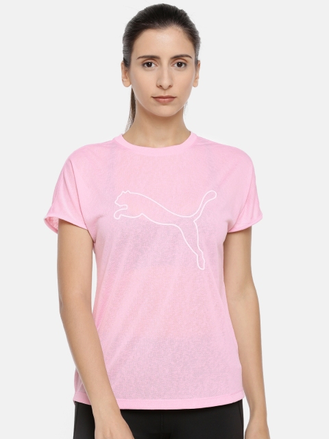 

Puma Women Pink Printed Round Neck T-shirt