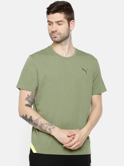 

Puma Men Olive Green Printed DryCell Retro Statement T-Shirt