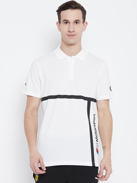 

PUMA Motorsport Men White Solid Polo Collar T-shirt