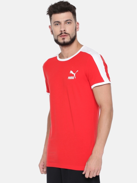 

Puma Men Red Solid Round Neck T-shirt