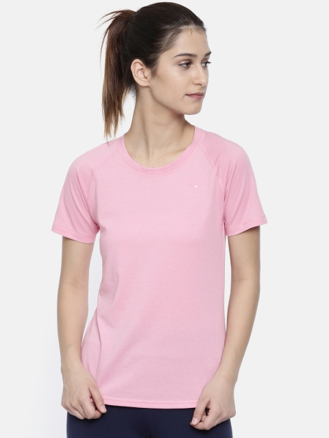 

Puma Women Pink Solid Round Neck T-shirt