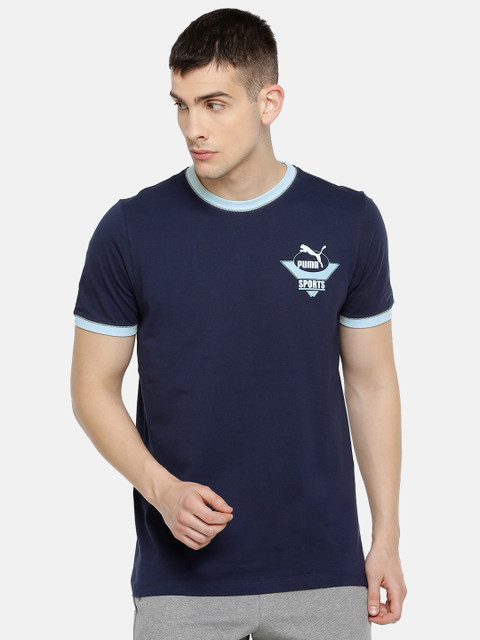 

Puma Men Navy Graphic Retro T-shirt, Navy blue