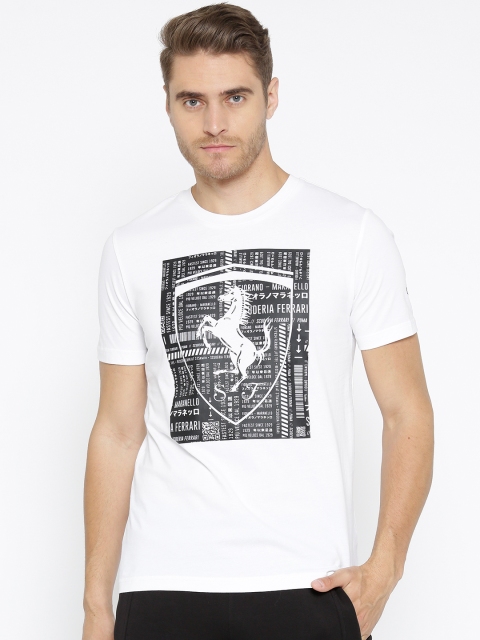 

Puma Men White Printed Ferrari Big Shield T-shirt