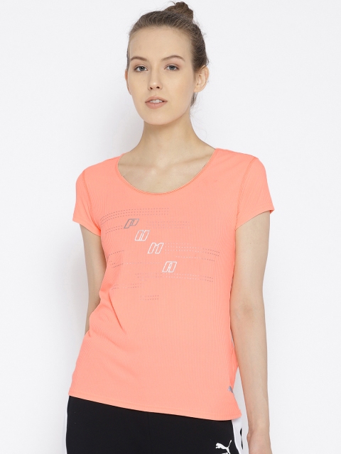 

Puma Women Peach-Coloured Printed Ignite S S Logo T-Shirt
