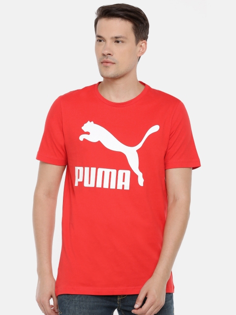 

Puma Men Red Printed Classics Logo Round Neck T-shirt