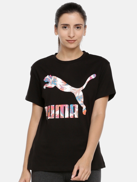

Puma Women Black Printed Round Neck T-shirt