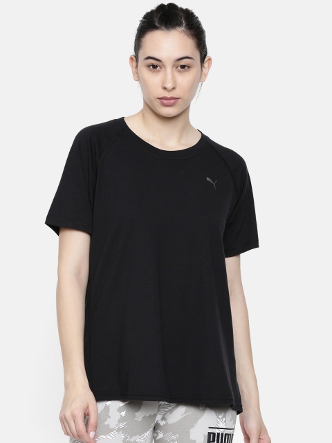 

Puma Women Black Solid A.C.E. Raglan DRY-CELL Round Neck T-shirt