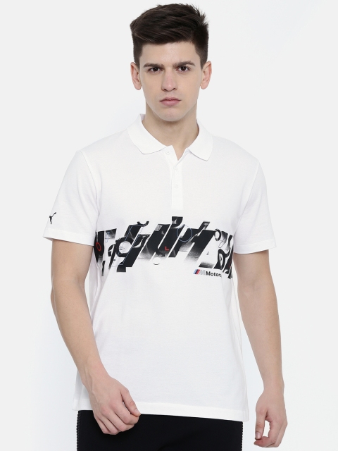 

PUMA Motorsport Men White BMW MMS Printed Polo Collar T-Shirt