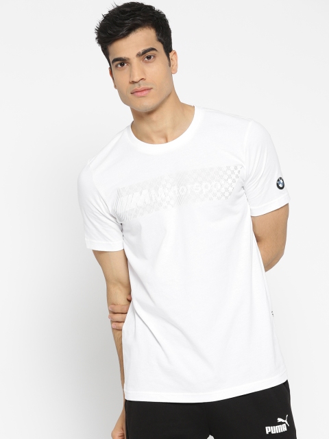 

Puma Men White BMW MMS Logo Solid Round Neck T-shirt