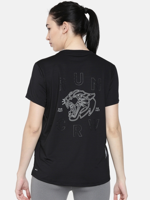 

Puma Women Black Printed P.R.C. dryCELL Printed Running T-shirt