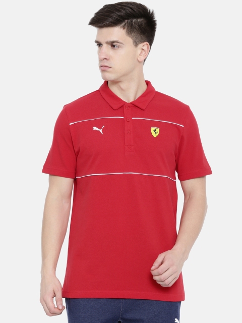 

PUMA Motorsport Men Red Solid SF Polo T-shirt