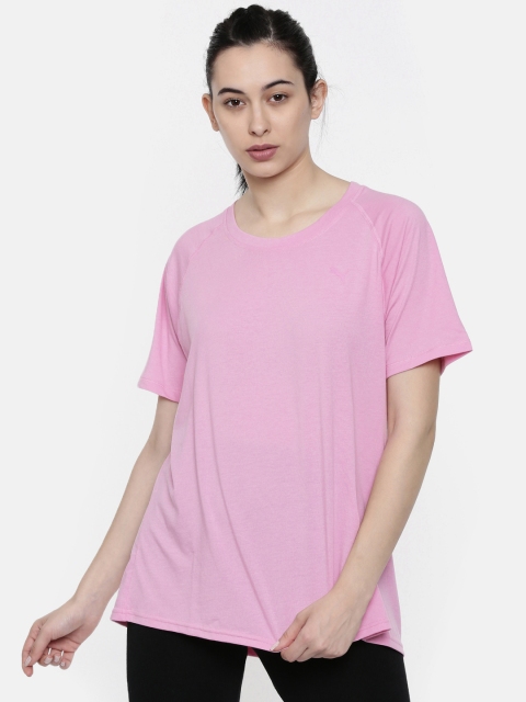 

Puma Women Pink Solid A.C.E. Raglan DRY-CELL Round Neck T-shirt