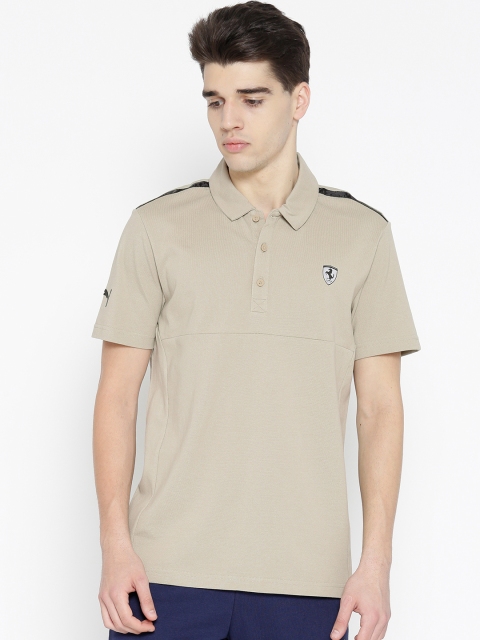 

PUMA Motorsport Men Beige Solid Ferrari Elm Polo Collar T-shirt