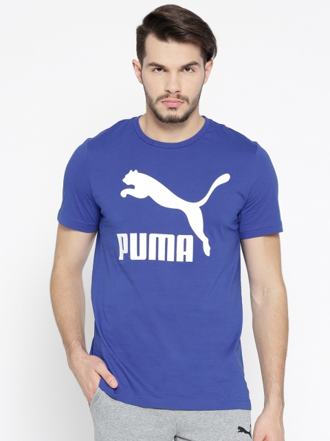 

Puma Men Blue Classics Logo Surf The Web Printed Round Neck T-shirt